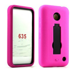 Nokia Lumia 635 Armor Hybrid Stand Case (Hot Pink Black)